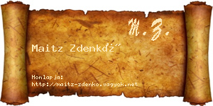 Maitz Zdenkó névjegykártya